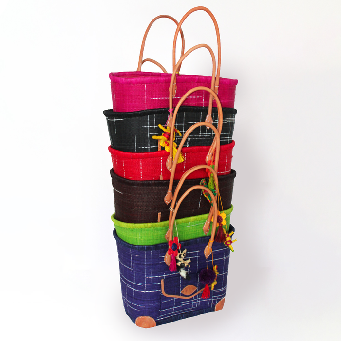 le comptoir de la plage Panier artisanal Manjopika avec pochon et poche extérieure