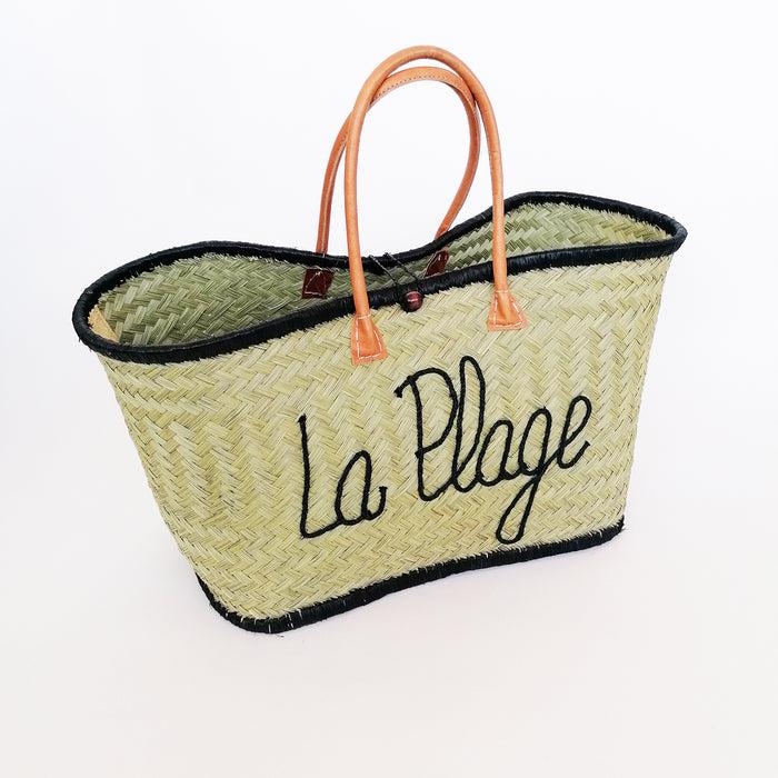 Le Comptoir De La Plage Panier Artisanal "Pasika" Avec Motif Brodé "LA PLAGE"