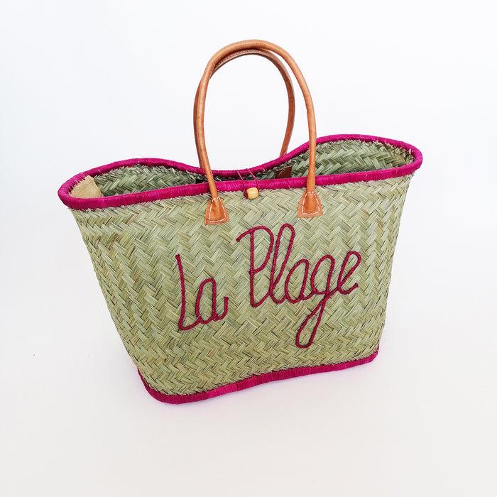 Le Comptoir De La Plage Panier Artisanal "Pasika" Avec Motif Brodé "LA PLAGE"