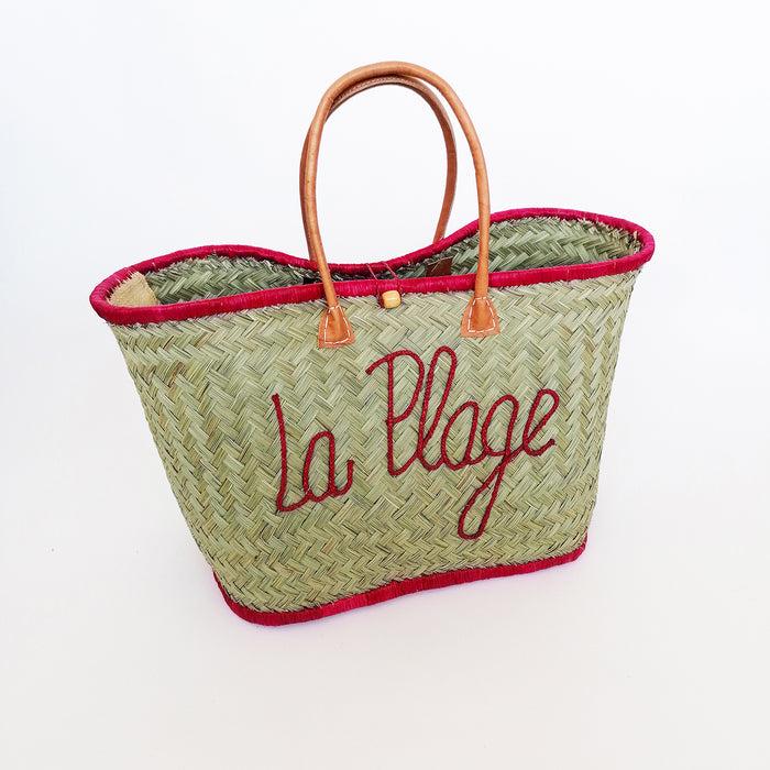 Le Comptoir De La Plage Panier Artisanal "Pasika" Avec Motif Brodé "LA PLAGE"