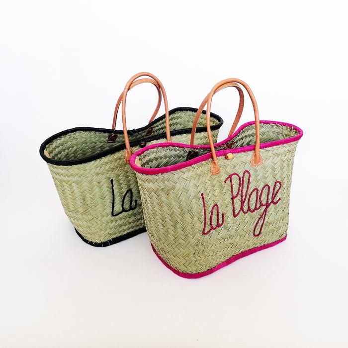 le comptoir de la plage Panier artisanal "Pasika" avec motif brodé "LA PLAGE"