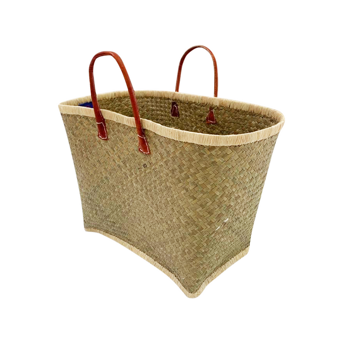 Le Comptoir De La Plage Panier Artisanal "Penjy Naturel" Avec Feston Couleur
