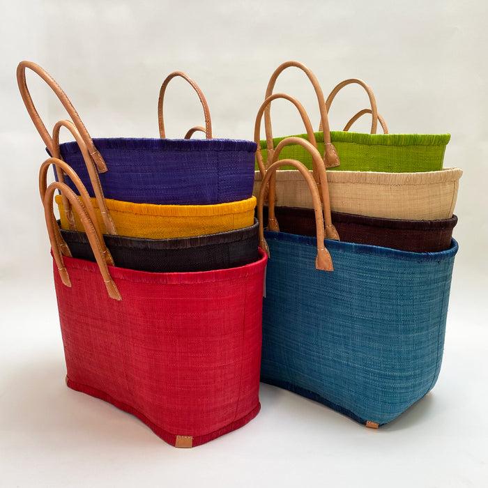 le comptoir de la plage Panier artisanal Rabane unie " Morondova" avec pochon