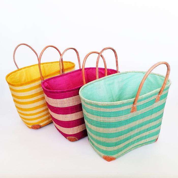 le comptoir de la plage Panier rabane artisanal "Ambanja" avec pochon le comptoir de la plage Panier rabane artisanal "Ambanja" avec pochon