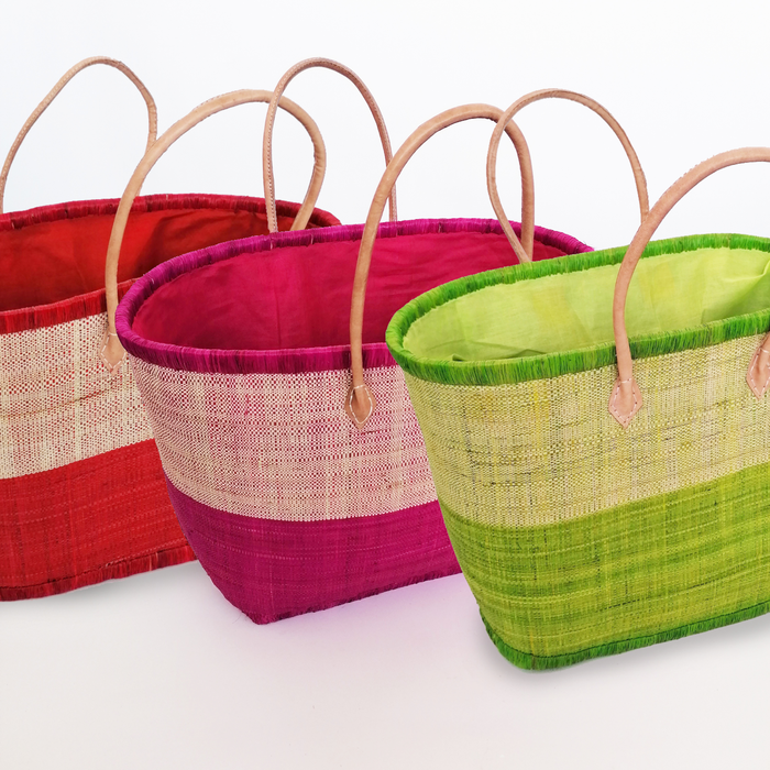 le comptoir de la plage Panier rabane artisanal "Ivato" avec pochon