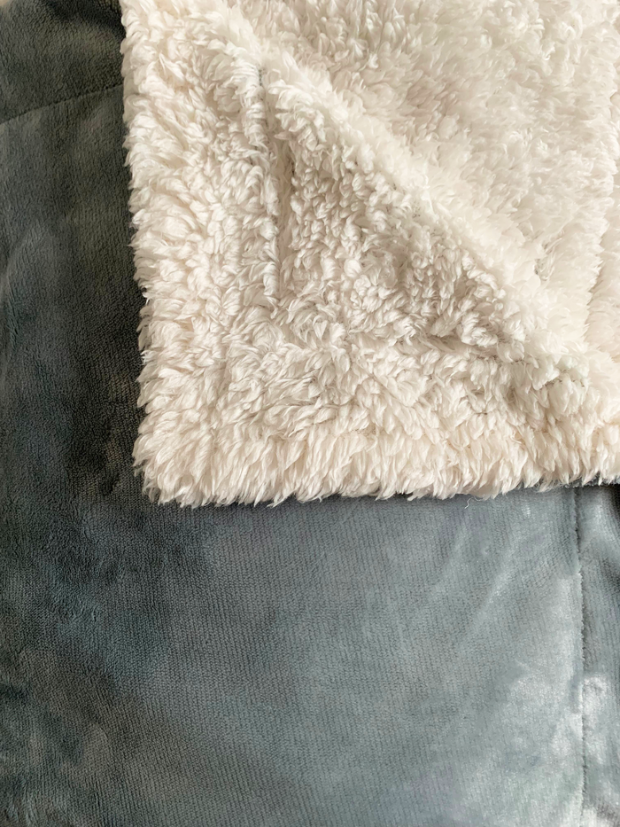 Le Comptoir De La Plage Plaid Polaire Doublé Imitation Mouton Gris Clair 130X170