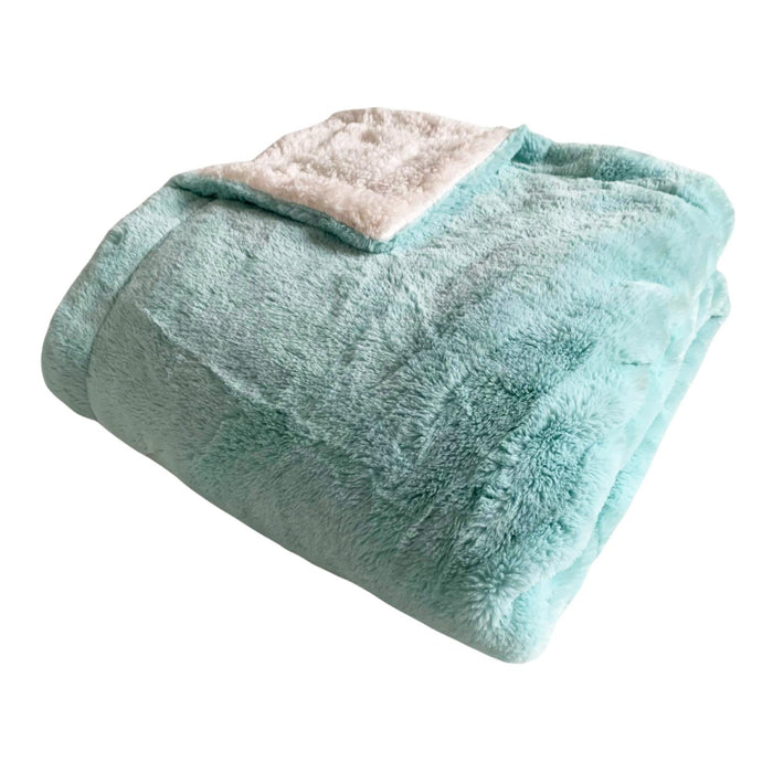 Le Comptoir De La Plage Plaid Polaire Imitation Toucher Lapin Aqua 130X170