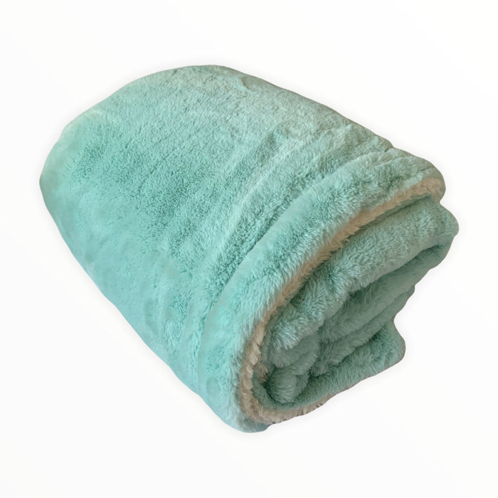 Le Comptoir De La Plage Plaid Polaire Imitation Toucher Lapin Aqua 130X170