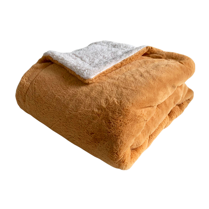 Le Comptoir De La Plage Plaid Polaire Imitation Toucher "Lapin" Camel 130X170