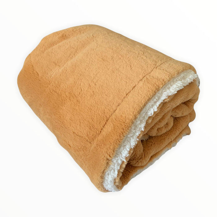 Le Comptoir De La Plage Plaid Polaire Imitation Toucher "Lapin" Camel 130X170