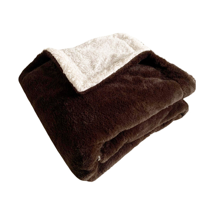 Le Comptoir De La Plage Plaid Polaire Imitation Toucher "Lapin" Chocolat 130X170