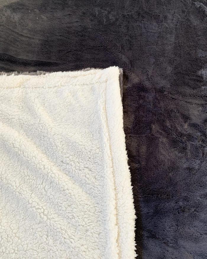 Le Comptoir De La Plage Plaid Polaire Imitation Toucher "Lapin" Gris Anthracite 130X170