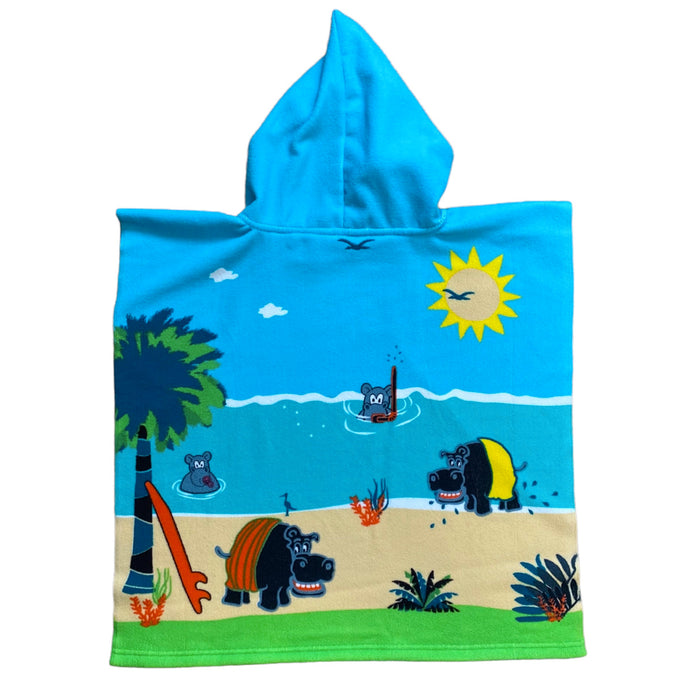 Le Comptoir De La Plage Poncho De Bain Enfant Microfibre Hippo