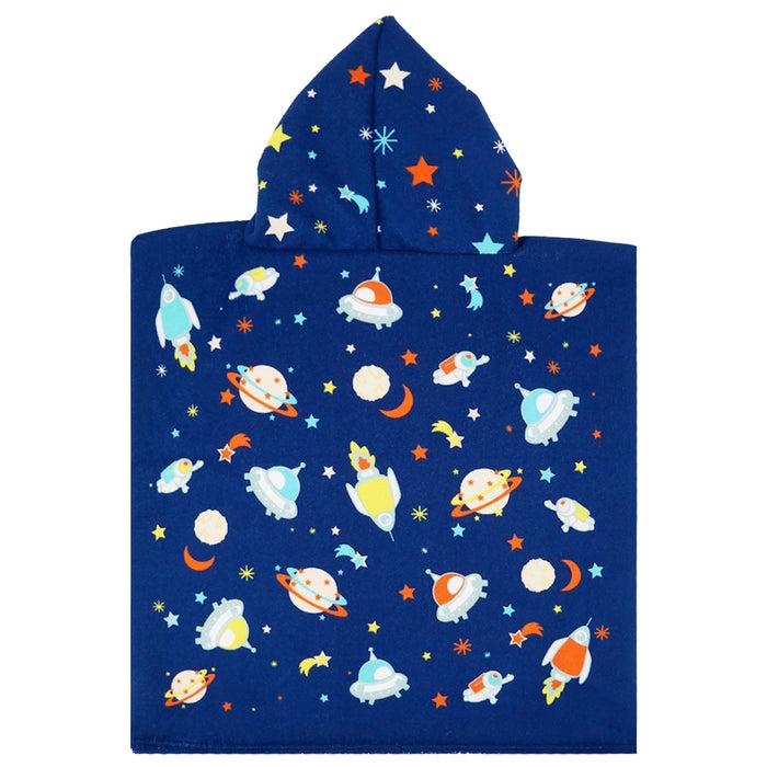 Le Comptoir De La Plage Poncho Enfant Microfibre Bleu 60x60 250g/m² - Poncho Galaxy