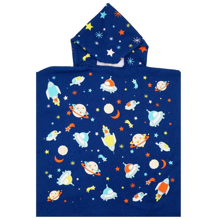 le comptoir de la plage Poncho enfant microfibre Bleu 60x60 250g/m² - Poncho Galaxy