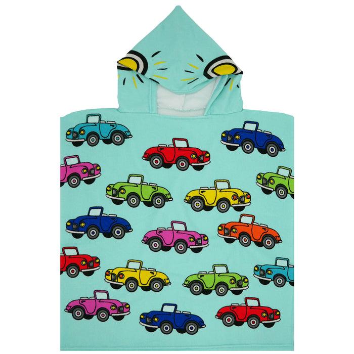 le comptoir de la plage Poncho enfant microfibre Multicolore 60x60 250g/m² - Poncho Cars