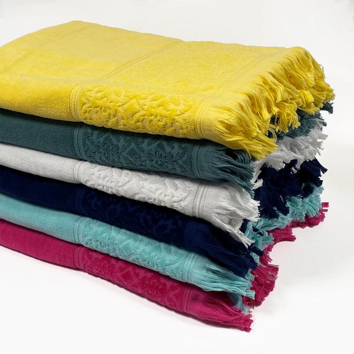 le comptoir de la plage Serviette de bain éponge Velours unie Romance - Taille L