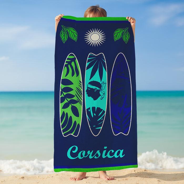 Le Comptoir De La Plage Serviette De Plage Enfant Microfibre Bleu 70x140 250g/m² - Algajola