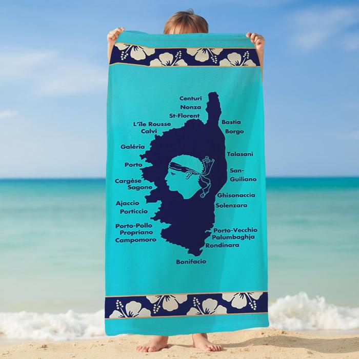 Le Comptoir De La Plage Serviette De Plage Enfant Microfibre Bleu 70x140 250g/m² - Lavezzi