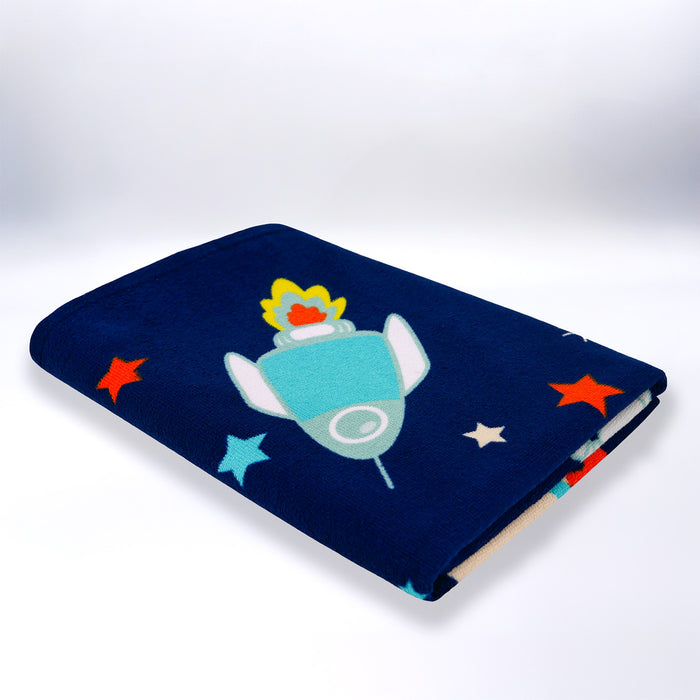 Le Comptoir De La Plage Serviette De Plage Enfant Microfibre Bleu 70x140 250g/m² - Galaxy