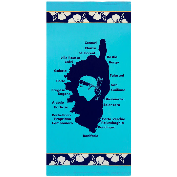 le comptoir de la plage Serviette de plage enfant microfibre Bleu 70x140 250g/m² - Lavezzi