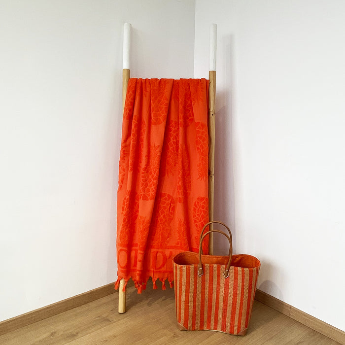 Le Comptoir De La Plage Serviette De Plage éponge Velours Ciselée Pepsy Taille L 90x160cm