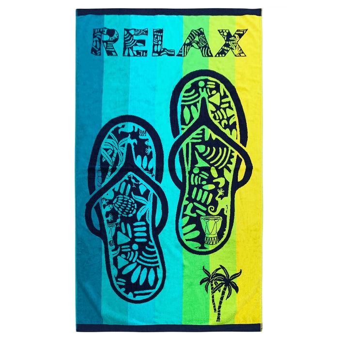 le comptoir de la plage Serviette de plage éponge Velours Jacquard Abaco - Taille L