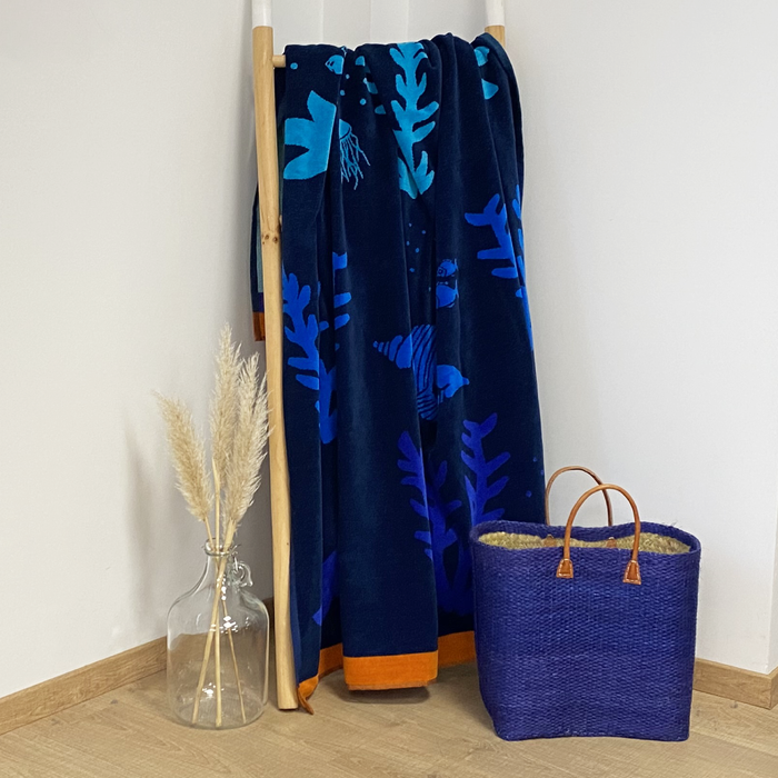 Le Comptoir De La Plage Serviette De Plage éponge Velours Jacquard Algas - Taille XL