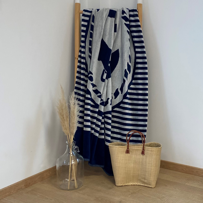 Le Comptoir De La Plage Serviette De Plage éponge Velours Jacquard Baltimore - Taille XL