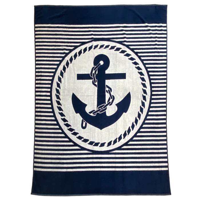 le comptoir de la plage Serviette de plage éponge Velours Jacquard Baltimore - Taille XL