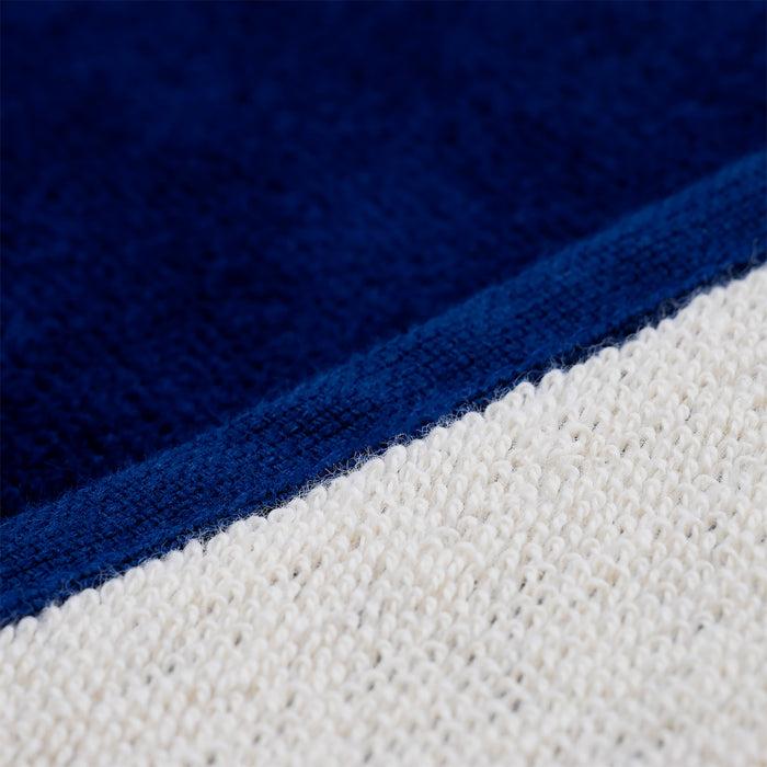 Le Comptoir De La Plage Serviette De Plage éponge Velours Jacquard Bleu 100x175 470g/m² - Patong