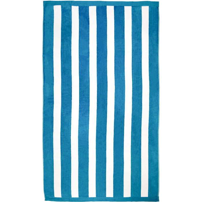le comptoir de la plage Serviette de plage éponge velours Jacquard Bleu 100x175 470g/m² - Bahia Bleu Canard