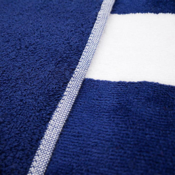 Le Comptoir De La Plage Serviette De Plage éponge Velours Jacquard Bleu 100x175 470g/m² - Bahia Bleu Marine