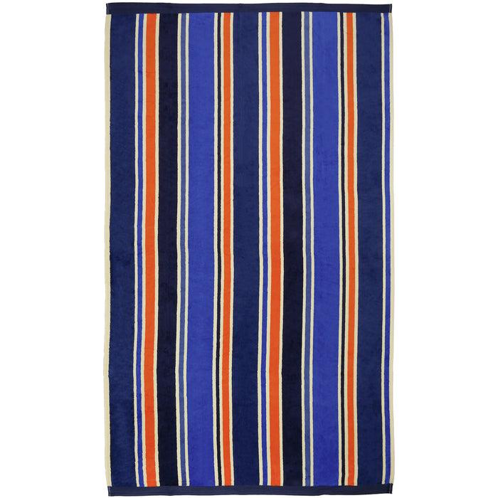 le comptoir de la plage Serviette de plage éponge velours Jacquard Bleu 100x175 470g/m² - Kapados