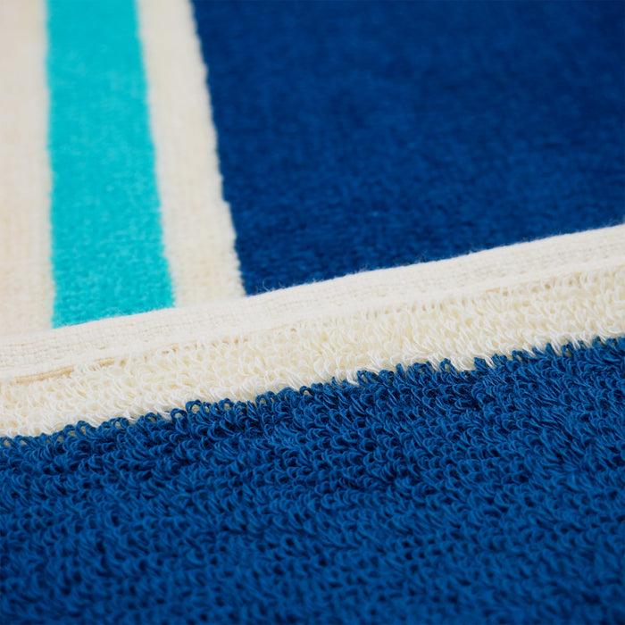 Le Comptoir De La Plage Serviette De Plage éponge Velours Jacquard Bleu 100x175cm - Zamora