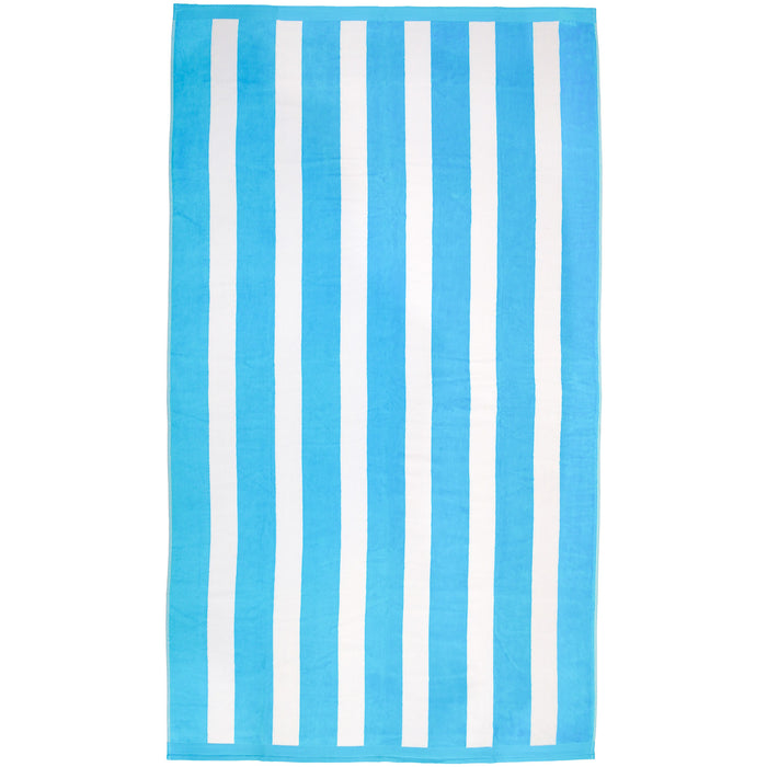 le comptoir de la plage Serviette de plage éponge velours Jacquard Bleu 100x175 470g/m² - Bahia Bleu Turquoise