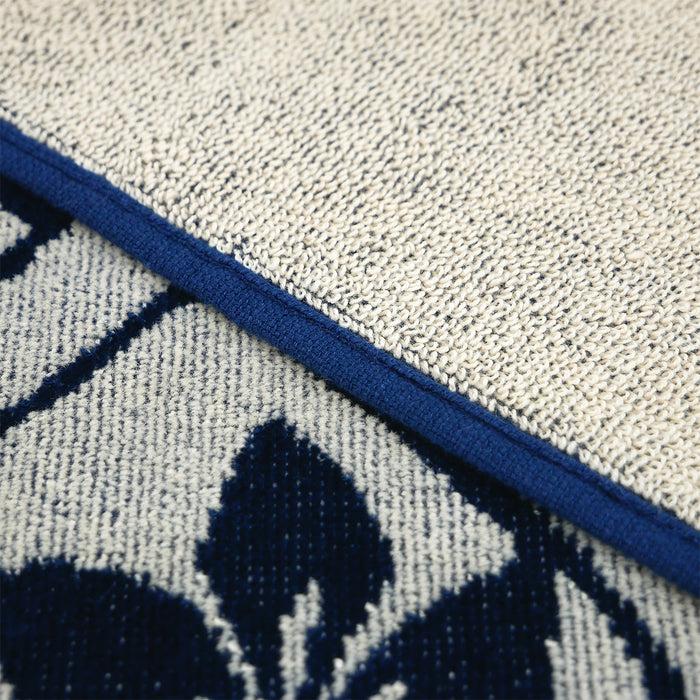 Le Comptoir De La Plage Serviette De Plage éponge Velours Jacquard Bleu 90x170 400g/m² - Tama