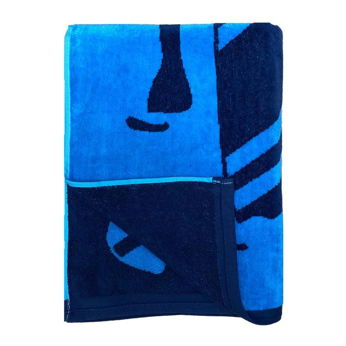 Le Comptoir De La Plage Serviette De Plage éponge Velours Jacquard Bleu 90x170cm - Lombok