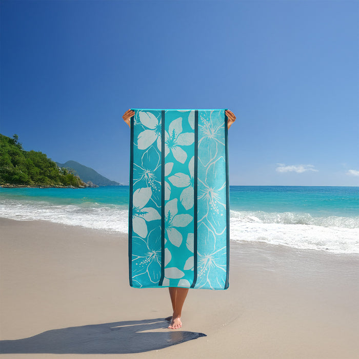 Le Comptoir De La Plage Serviette De Plage éponge Velours Jacquard Bleu 90x170 400g/m² - Miyako