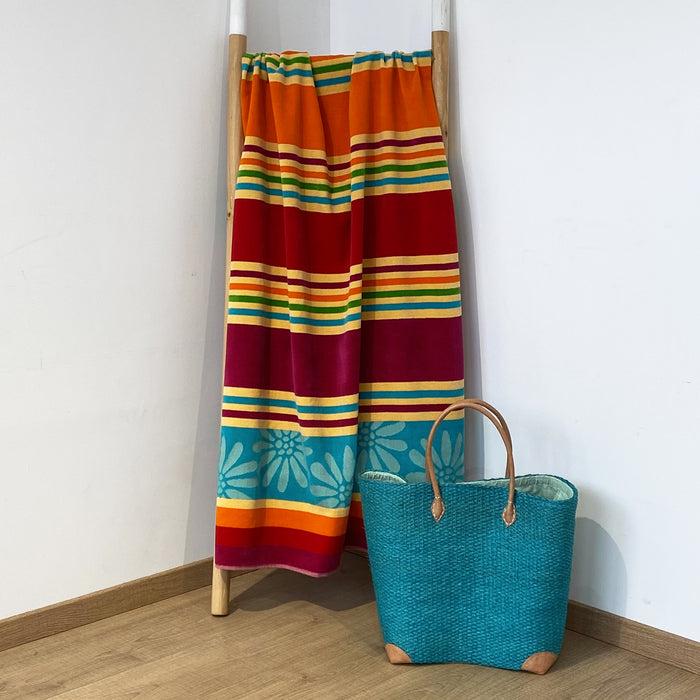 Le Comptoir De La Plage Serviette De Plage éponge Velours Jacquard Bloma - Taille L