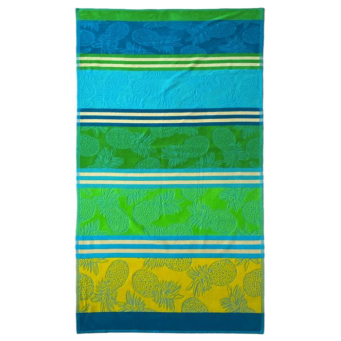 le comptoir de la plage Serviette de plage éponge Velours Jacquard Cancun - Taille L