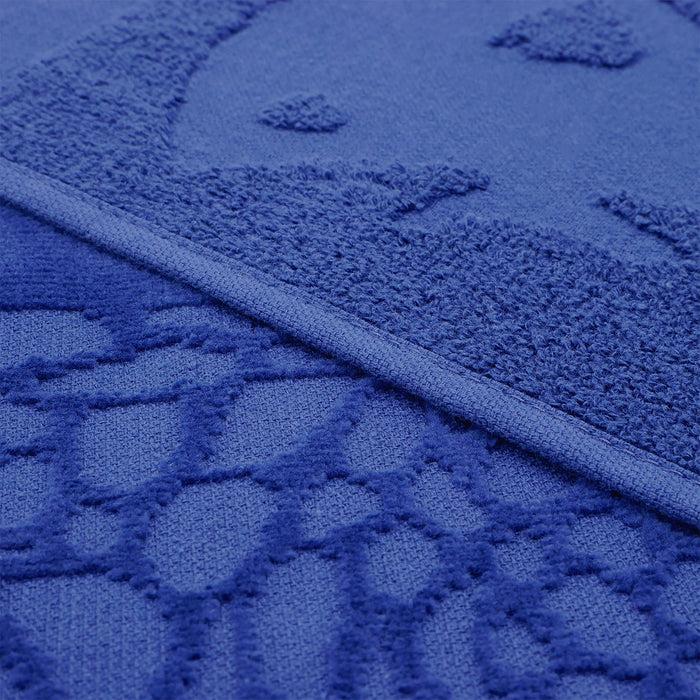 Le Comptoir De La Plage Serviette De Plage éponge Velours Jacquard Ciselé Bleu 90x170 340g/m² - Kelly