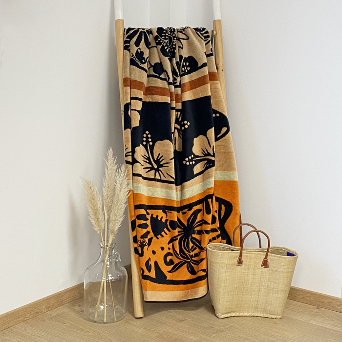 Le Comptoir De La Plage Serviette De Plage éponge Velours Jacquard Concha - Taille XL