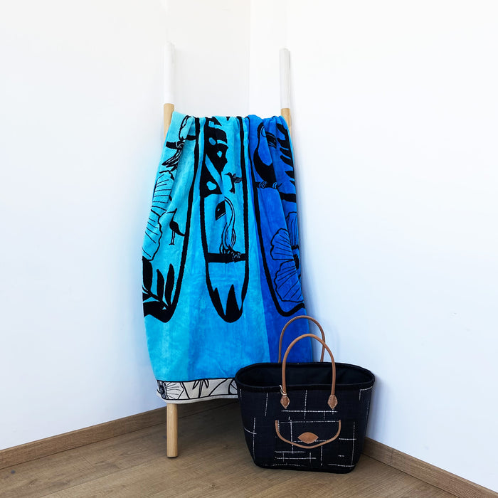 Le Comptoir De La Plage Serviette De Plage éponge Velours Jacquard Corfou - Taille L