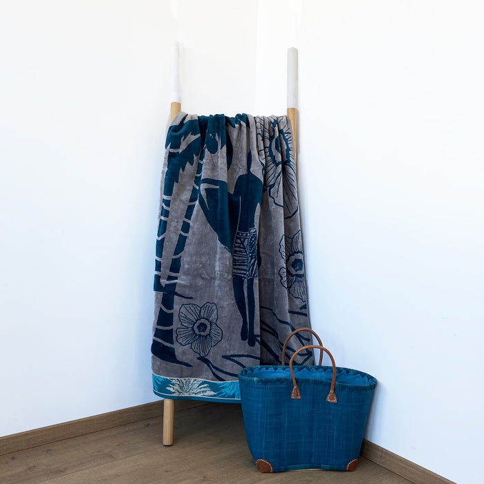 Le Comptoir De La Plage Serviette De Plage éponge Velours Jacquard Dixon - Taille L