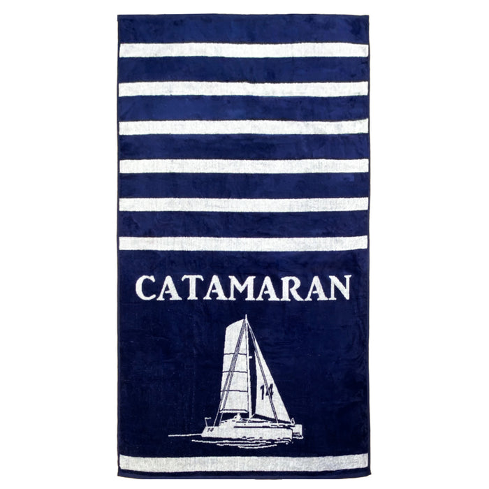 le comptoir de la plage Serviette de plage éponge Velours Jacquard Dunbar - Taille L