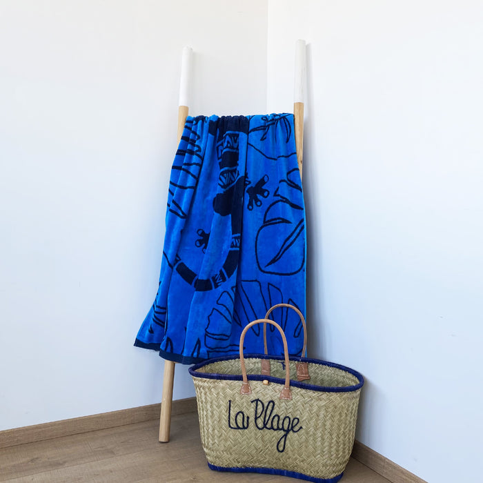 Le Comptoir De La Plage Serviette De Plage éponge Velours Jacquard Festo Taille L 90x170cm