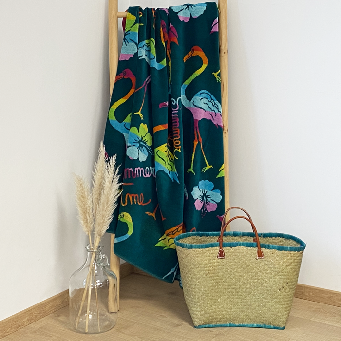 Le Comptoir De La Plage Serviette De Plage éponge Velours Jacquard Fiestas - Taille XL
