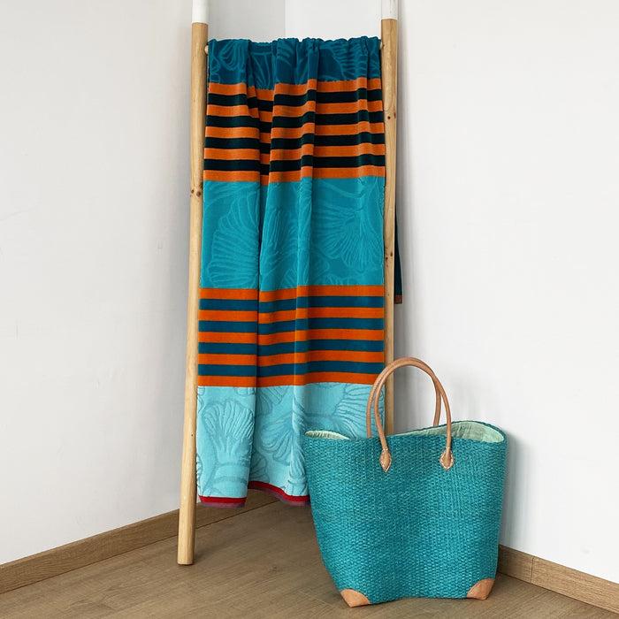 Le Comptoir De La Plage Serviette De Plage éponge Velours Jacquard Fiorito - Taille L