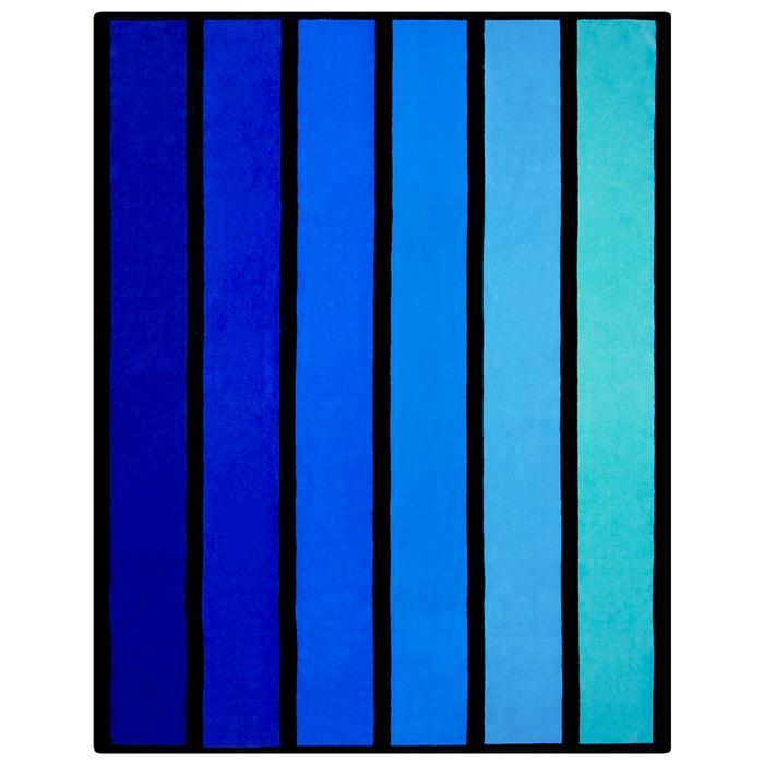 le comptoir de la plage Serviette de plage éponge Velours Jacquard Happy Blue - Taille XL